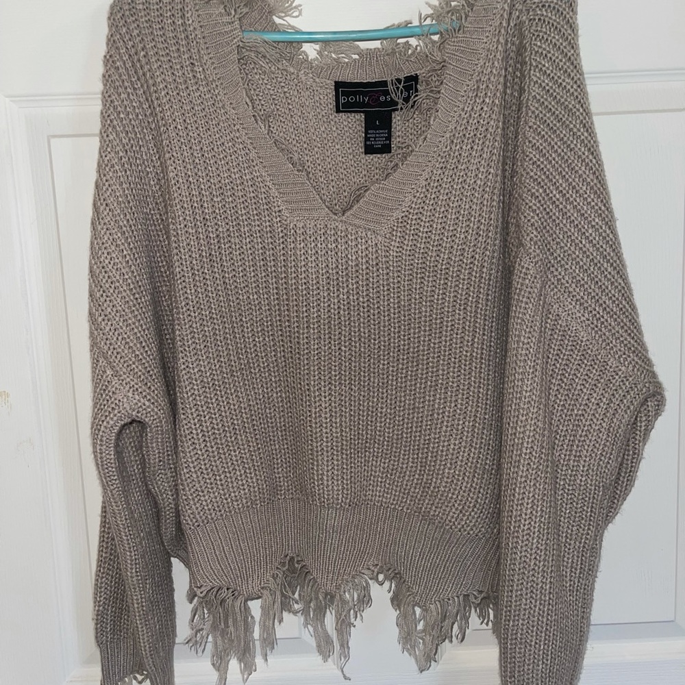 large tan sweater
